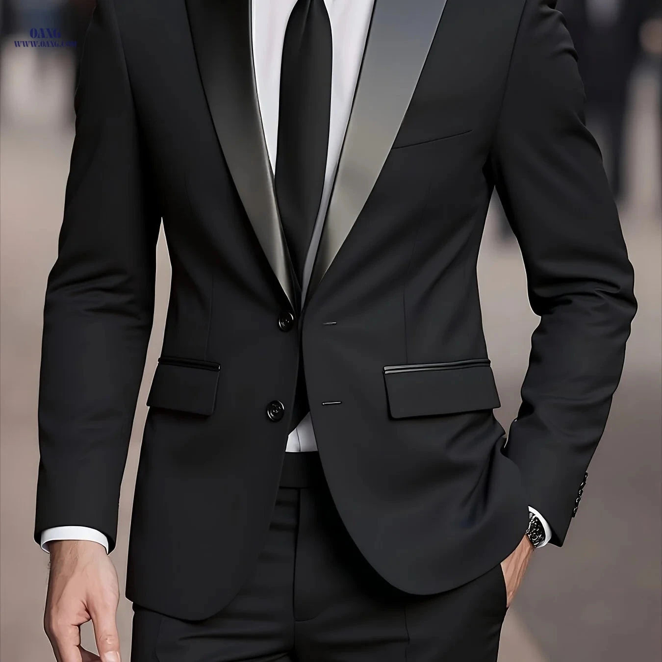 Men's High-End 2pcs Suit Set - Fashionable for Weddings & Parties   OAXG Beige / FR XXS