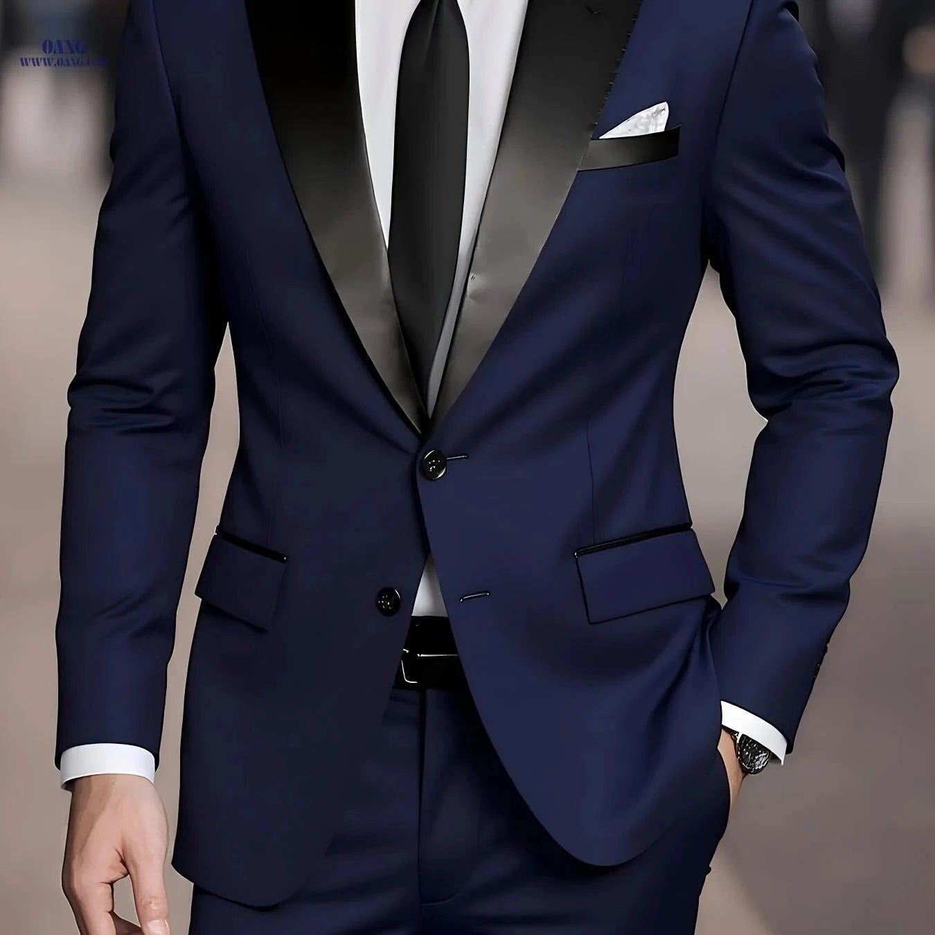 Men's High-End 2pcs Suit Set - Fashionable for Weddings & Parties   OAXG 