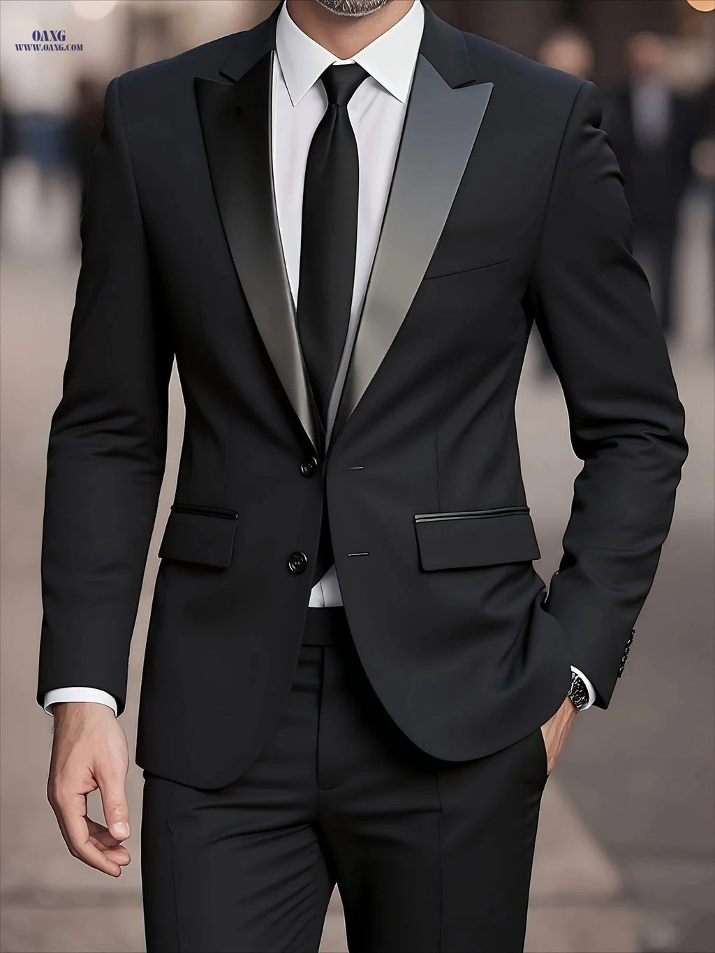 Men's High-End 2pcs Suit Set - Fashionable for Weddings & Parties   OAXG 