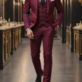 Men’s High-End 3-Piece Suit Set - Notched Lapel, Formal Attire   OAXG 