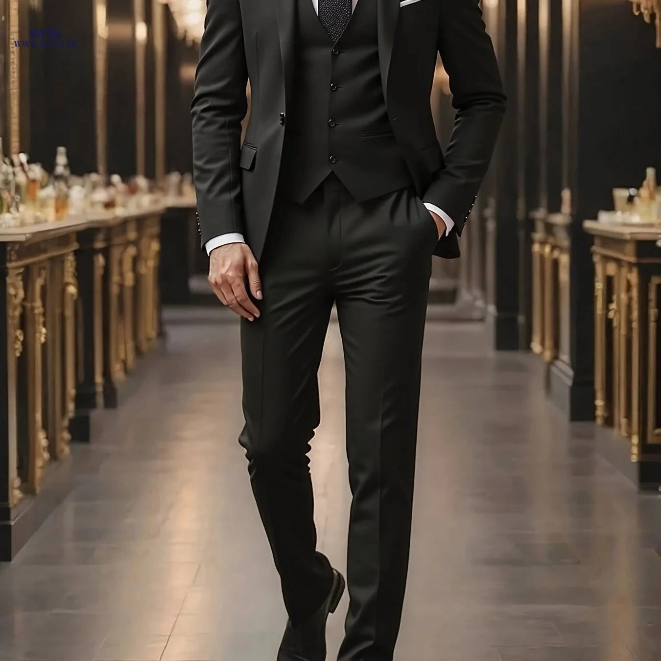 Men’s High-End 3-Piece Suit Set - Notched Lapel, Formal Attire   OAXG 