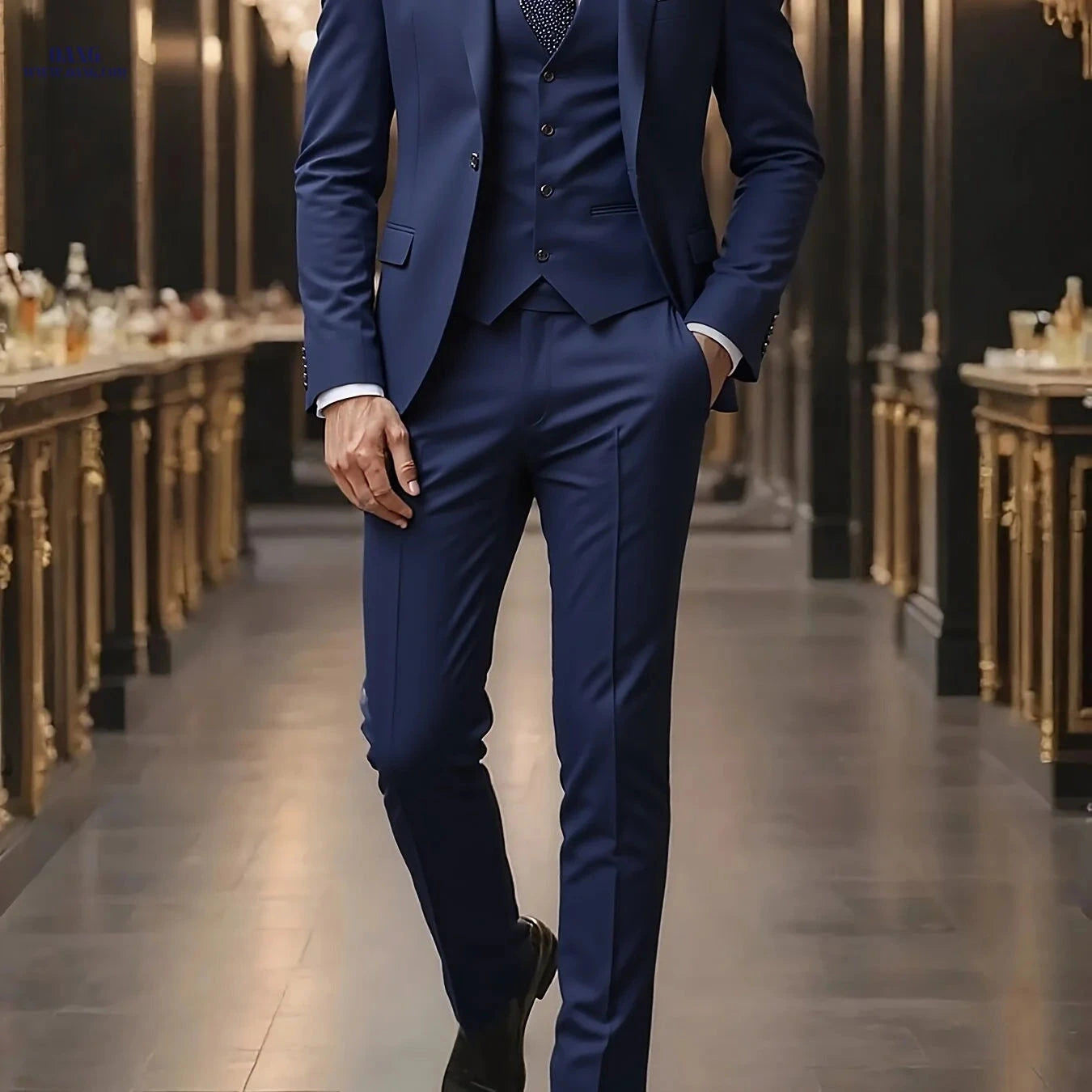 Men’s High-End 3-Piece Suit Set - Notched Lapel, Formal Attire   OAXG 