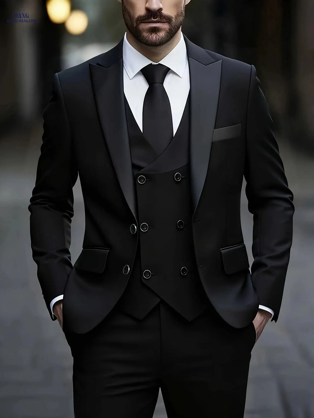 Men's High-End 3-Piece Suit Set - Vest, Trousers, Formal Attire   OAXG 