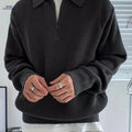 Men's High-End Half Zip Sweater - Slim Fit Casual Knit Top   OAXG 