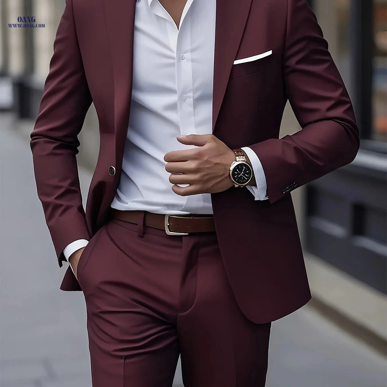 Men's High-End Two-Piece Suit - Formal Jacket & Pants Set   OAXG 