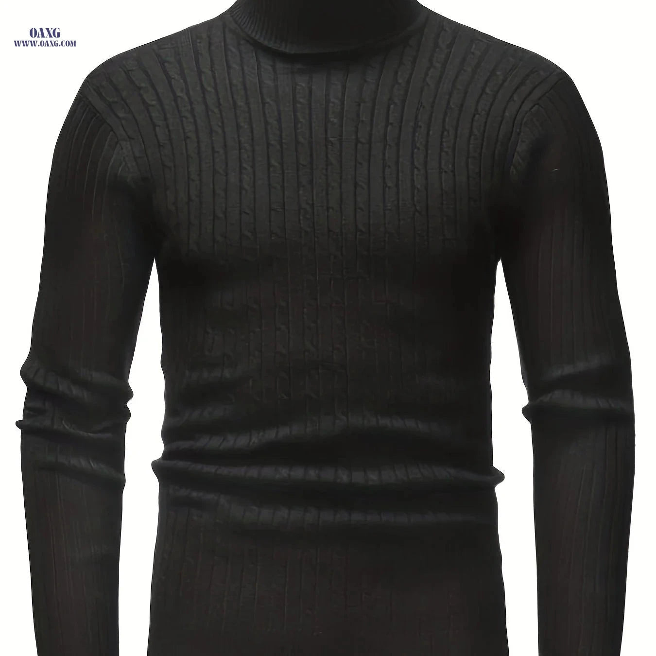 Men's High-Neck Cable Knit Casual Sweater - Autumn & Winter Fashion   OAXG 