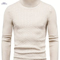Men's High-Neck Cable Knit Casual Sweater - Autumn & Winter Fashion   OAXG 