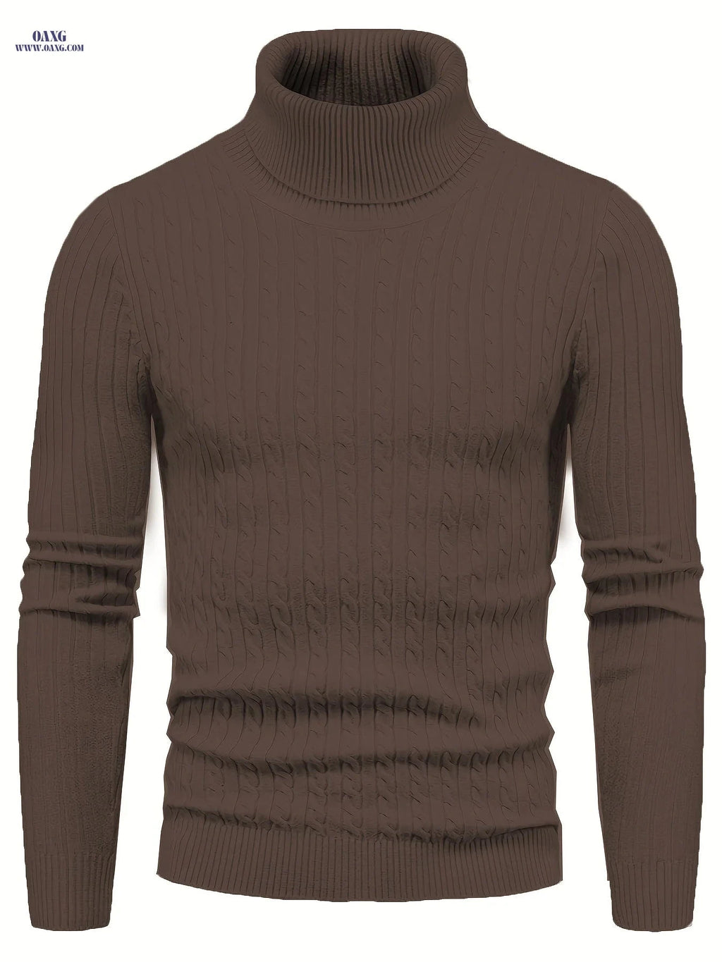 Men's High-Neck Cable Knit Casual Sweater - Autumn & Winter Fashion   OAXG 