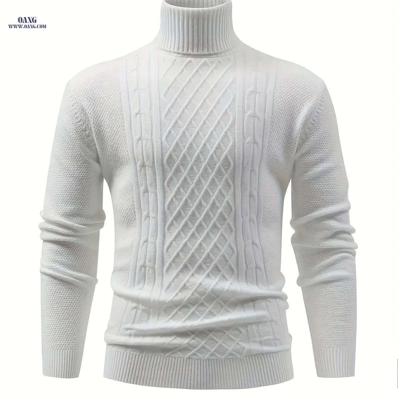Men's High Neck Turtleneck Sweater - Soft Stretchy Knit Pullover   OAXG 