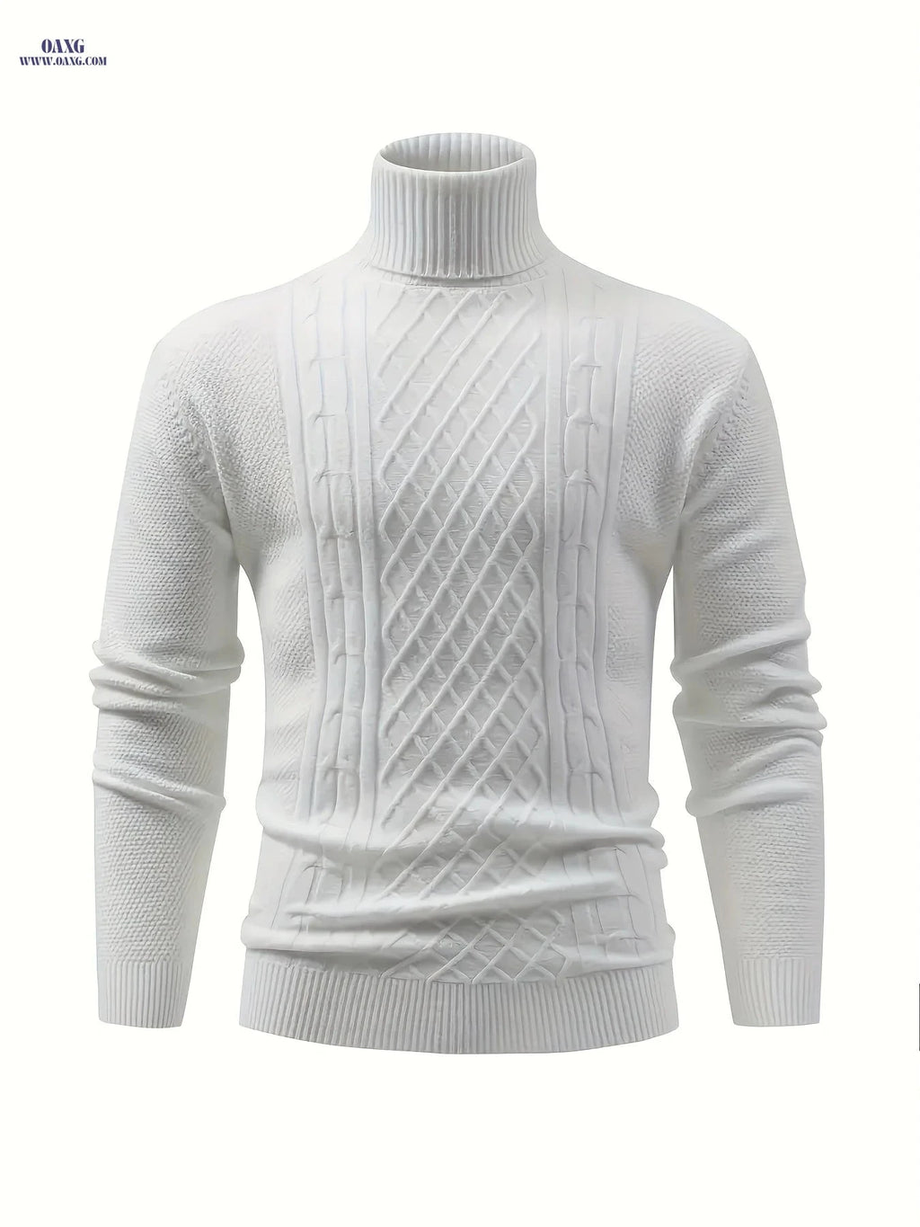 Men's High Neck Turtleneck Sweater - Soft Stretchy Knit Pullover   OAXG 