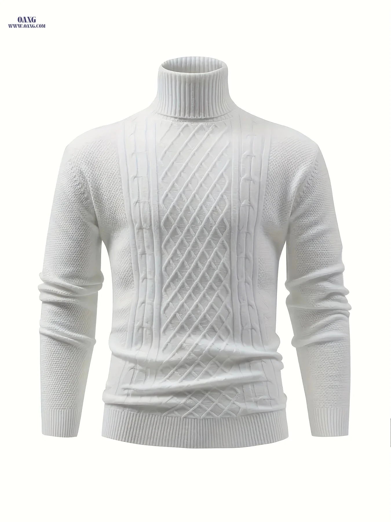 Men's High Neck Turtleneck Sweater - Soft Stretchy Knit Pullover   OAXG 