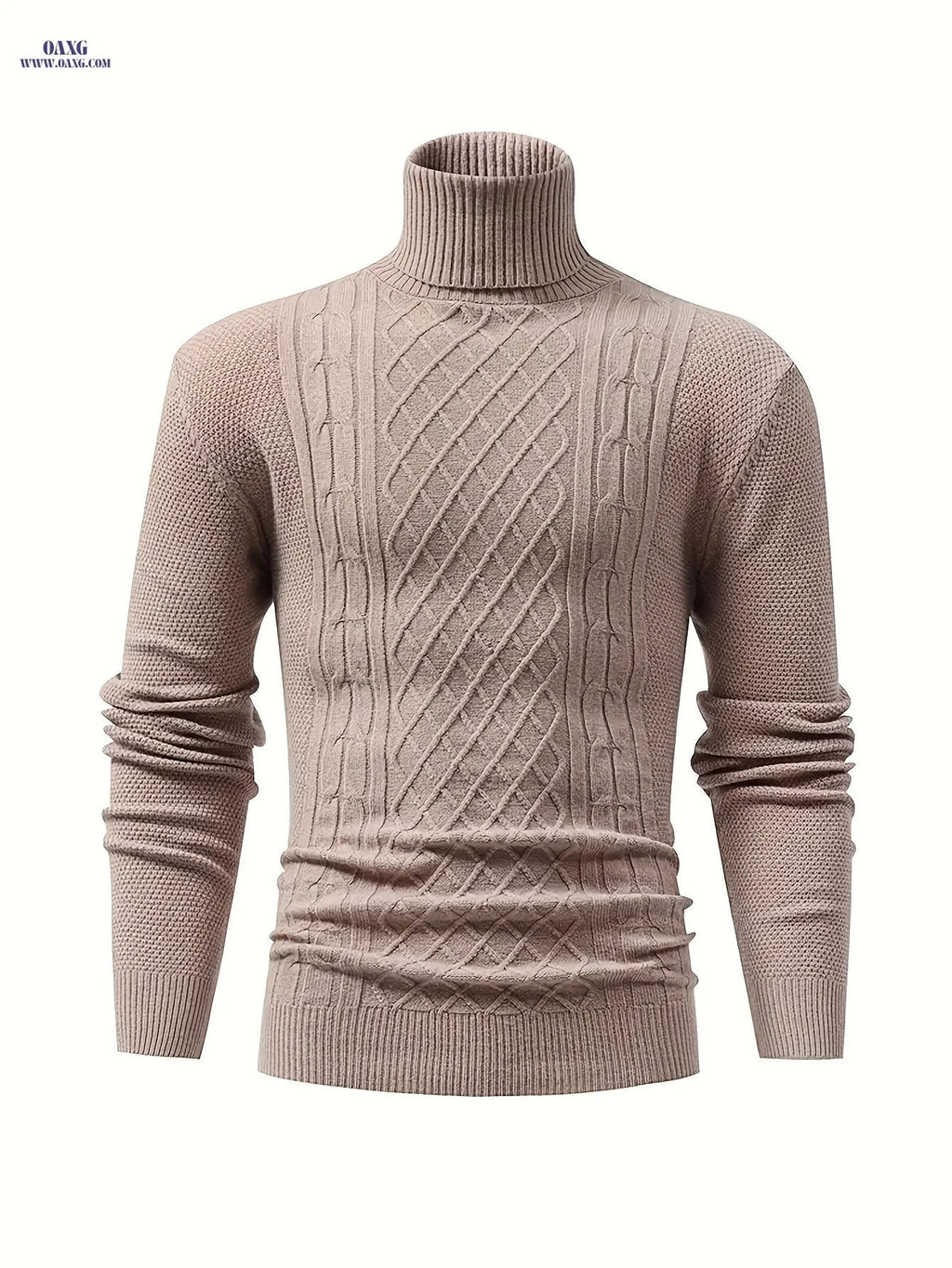 Men's High Neck Turtleneck Sweater - Soft Stretchy Knit Pullover   OAXG 