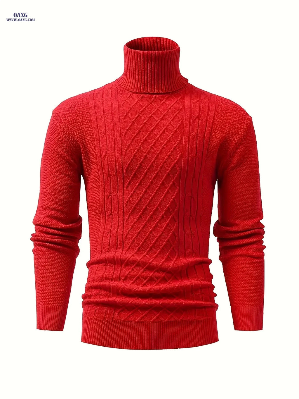 Men's High Neck Turtleneck Sweater - Soft Stretchy Knit Pullover   OAXG 