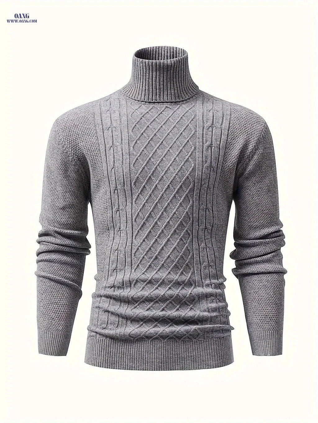 Men's High Neck Turtleneck Sweater - Soft Stretchy Knit Pullover   OAXG 