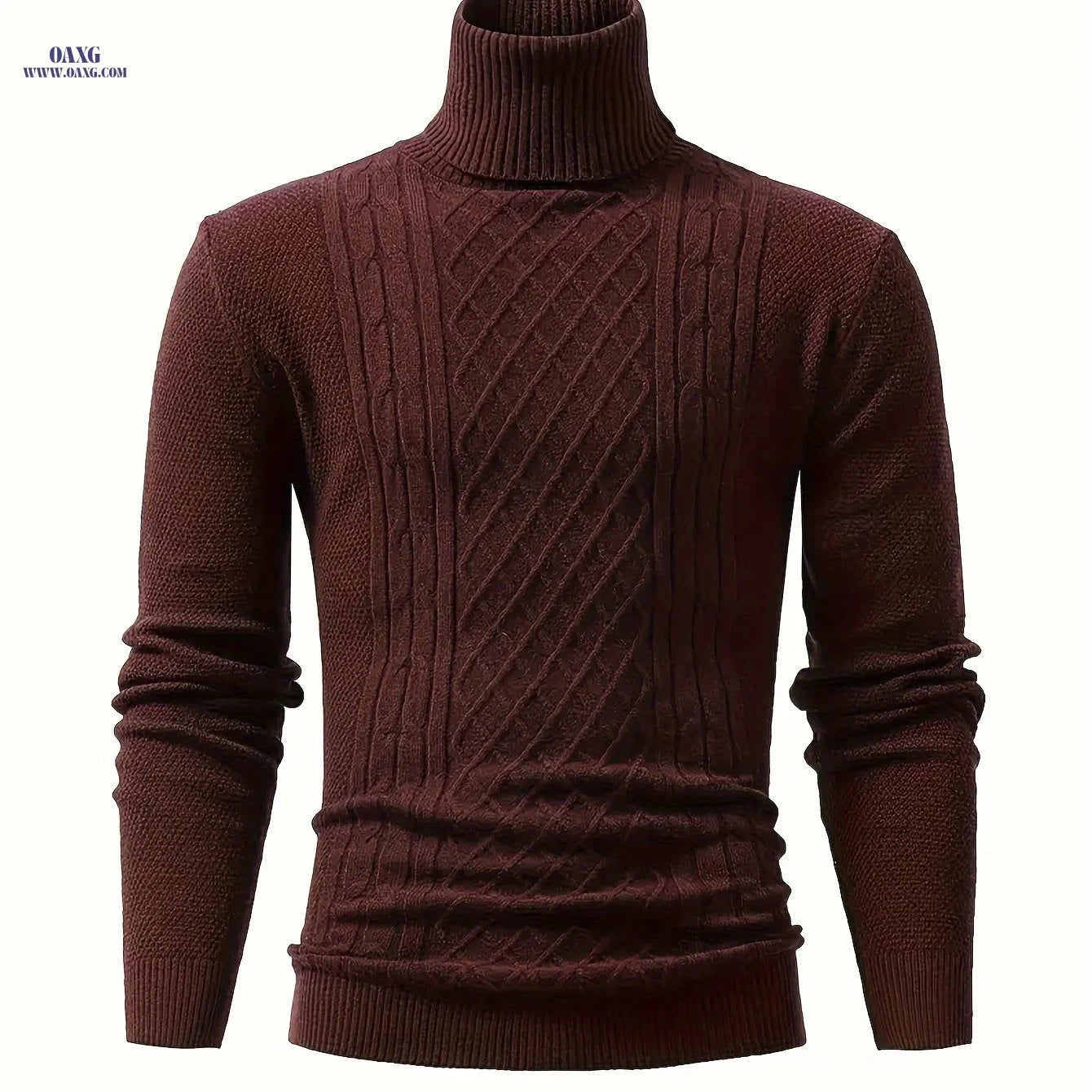 Men's High Neck Turtleneck Sweater - Soft Stretchy Knit Pullover   OAXG 
