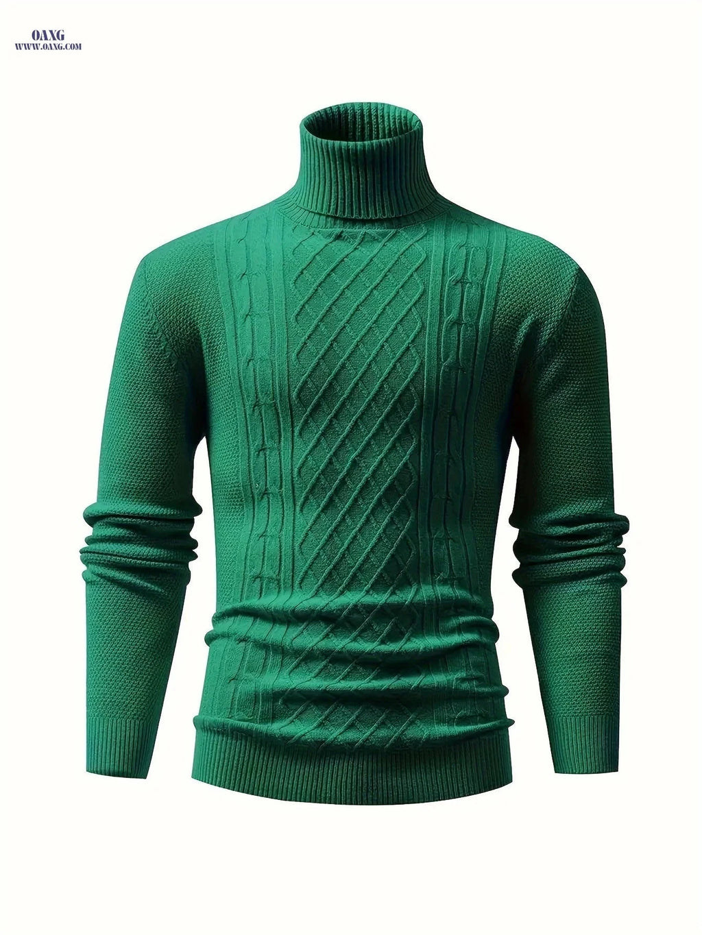 Men's High Neck Turtleneck Sweater - Soft Stretchy Knit Pullover   OAXG 