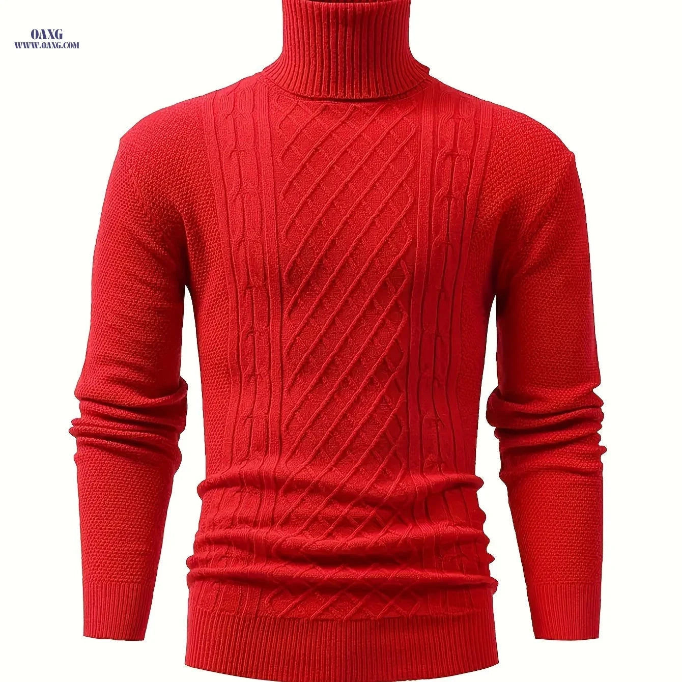 Men's High Neck Turtleneck Sweater - Soft Stretchy Knit Pullover   OAXG White / FR S