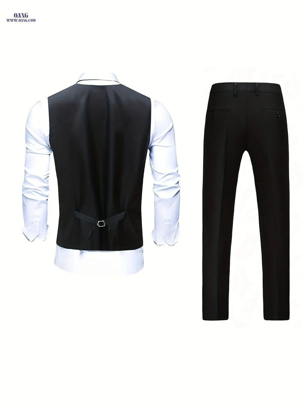 Men's High-Quality Solid Color Suit Set - Vest & Western Pants   OAXG Sky Blue / FR S