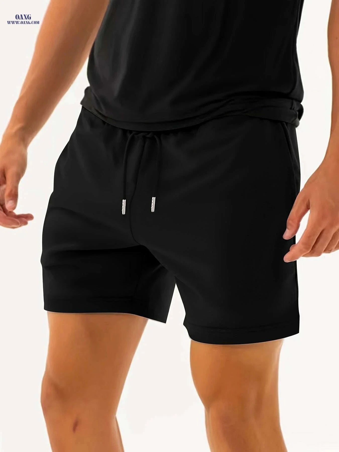 Men’s High-Waisted Athletic Gym Shorts - Quick-Dry & Pockets   OAXG Black / S