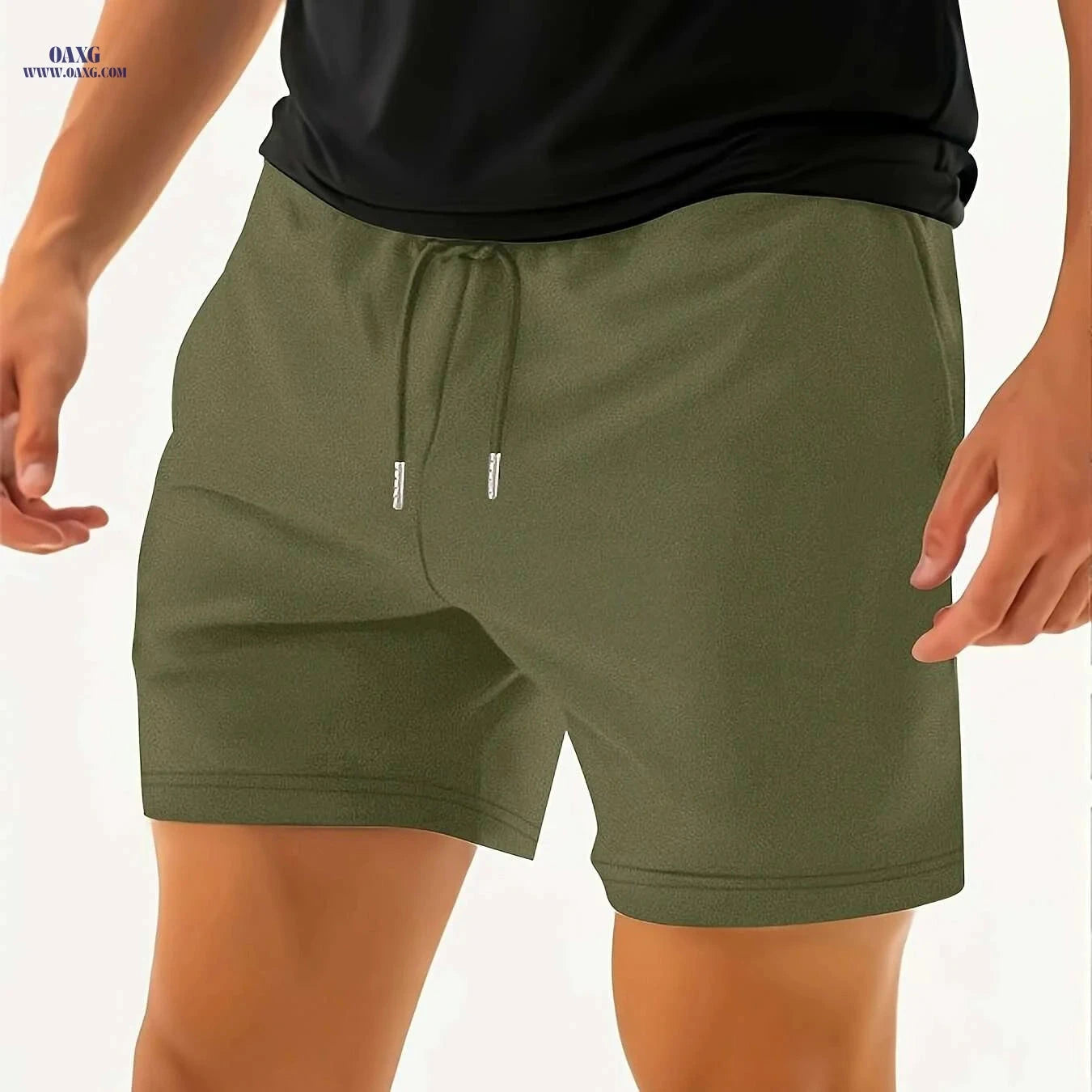 Men’s High-Waisted Athletic Gym Shorts - Quick-Dry & Pockets   OAXG Black / S