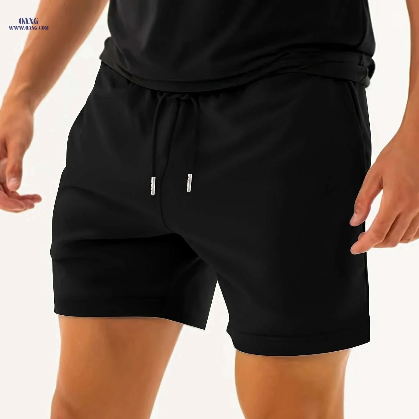 Men’s High-Waisted Athletic Gym Shorts - Quick-Dry & Pockets   OAXG Black / S