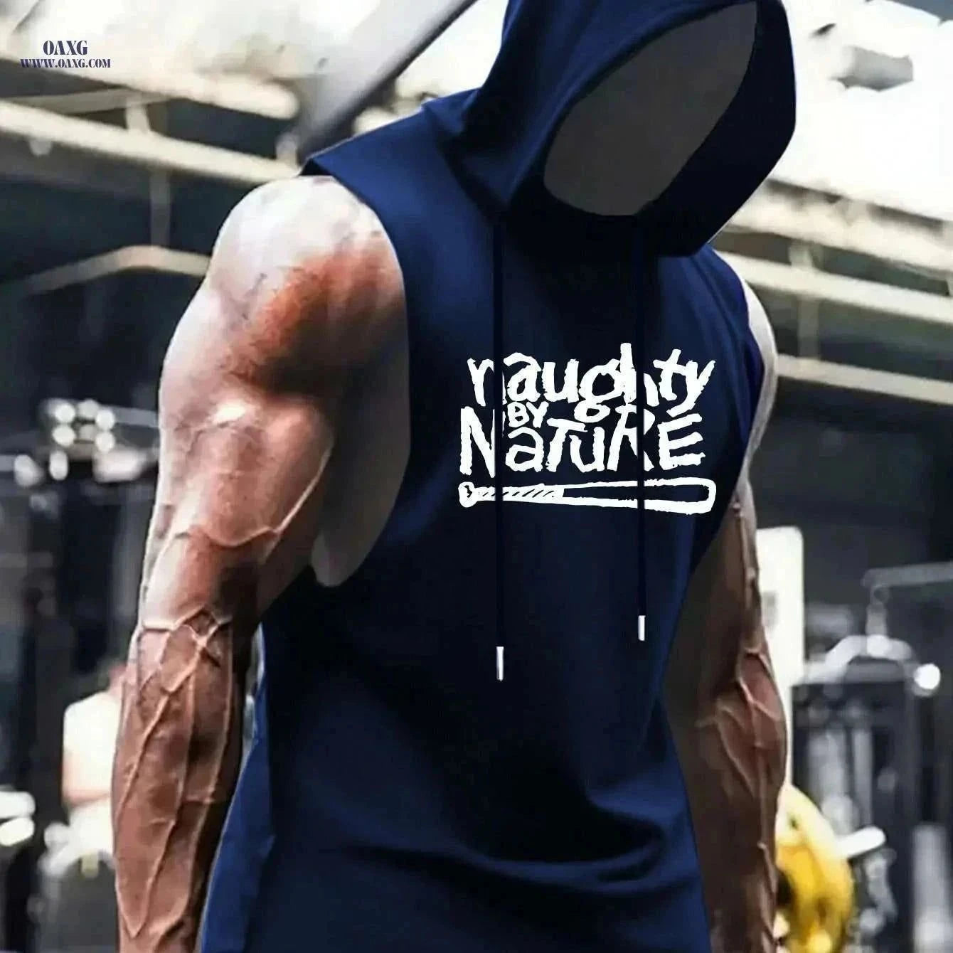 Men's Hooded Athletic Tank Top - Lightweight Sleeveless Gym Shirt   OAXG Black / S