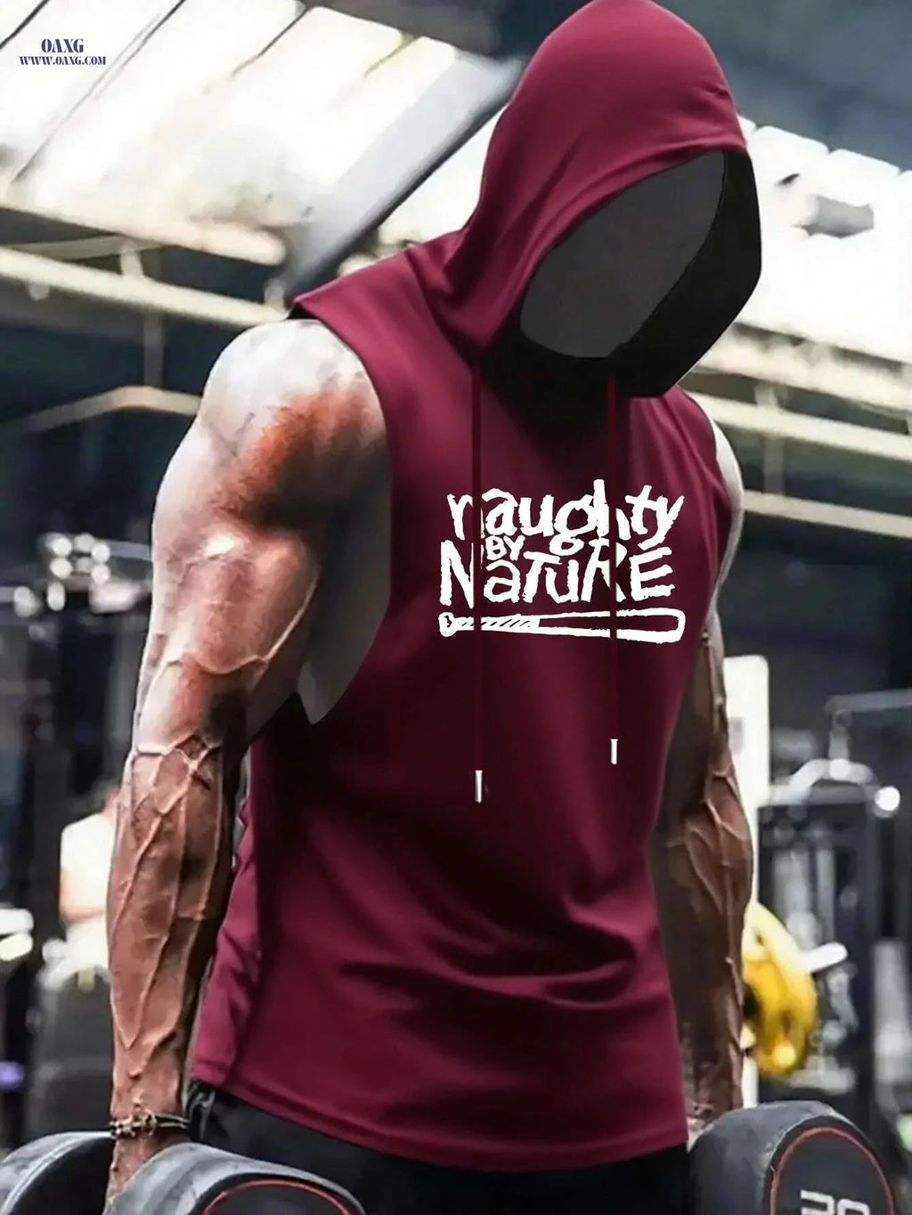 Men's Hooded Athletic Tank Top - Lightweight Sleeveless Gym Shirt   OAXG Black / S