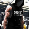 Men's Hooded Athletic Tank Top - Lightweight Sleeveless Gym Shirt   OAXG Black / S
