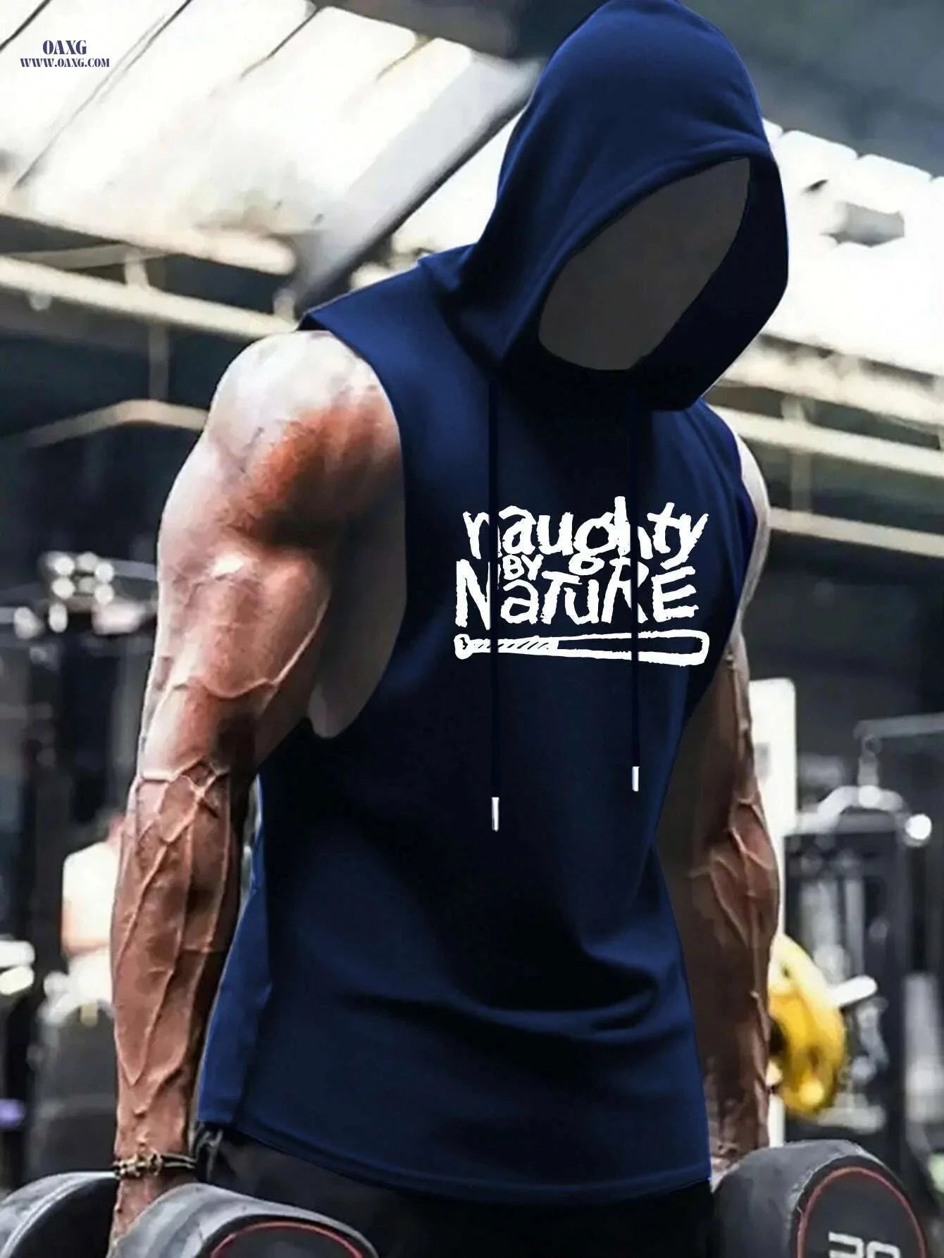 Men's Hooded Athletic Tank Top - Lightweight Sleeveless Gym Shirt   OAXG Black / S