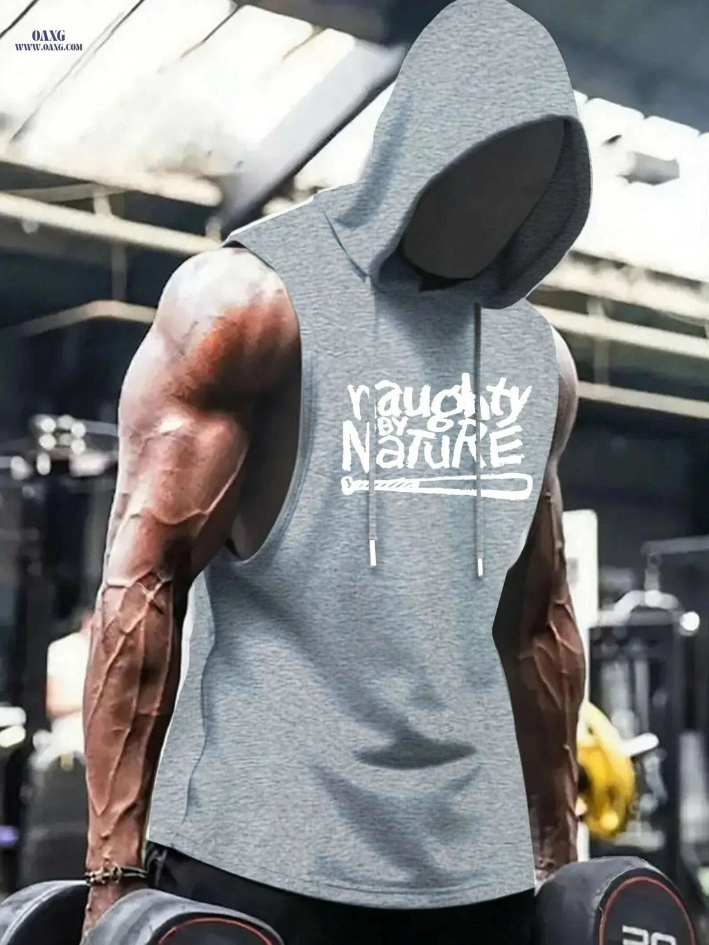 Men's Hooded Athletic Tank Top - Lightweight Sleeveless Gym Shirt   OAXG Black / S