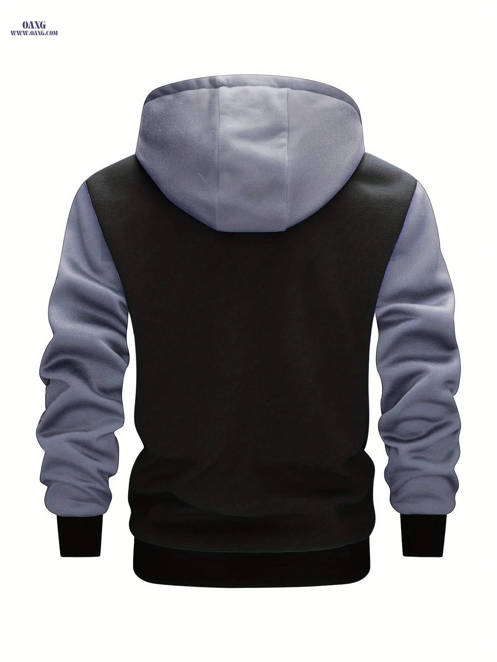 Men's Hooded Baseball Jacket - Casual Letter Print, 100% Polyester   OAXG Blue / FR S