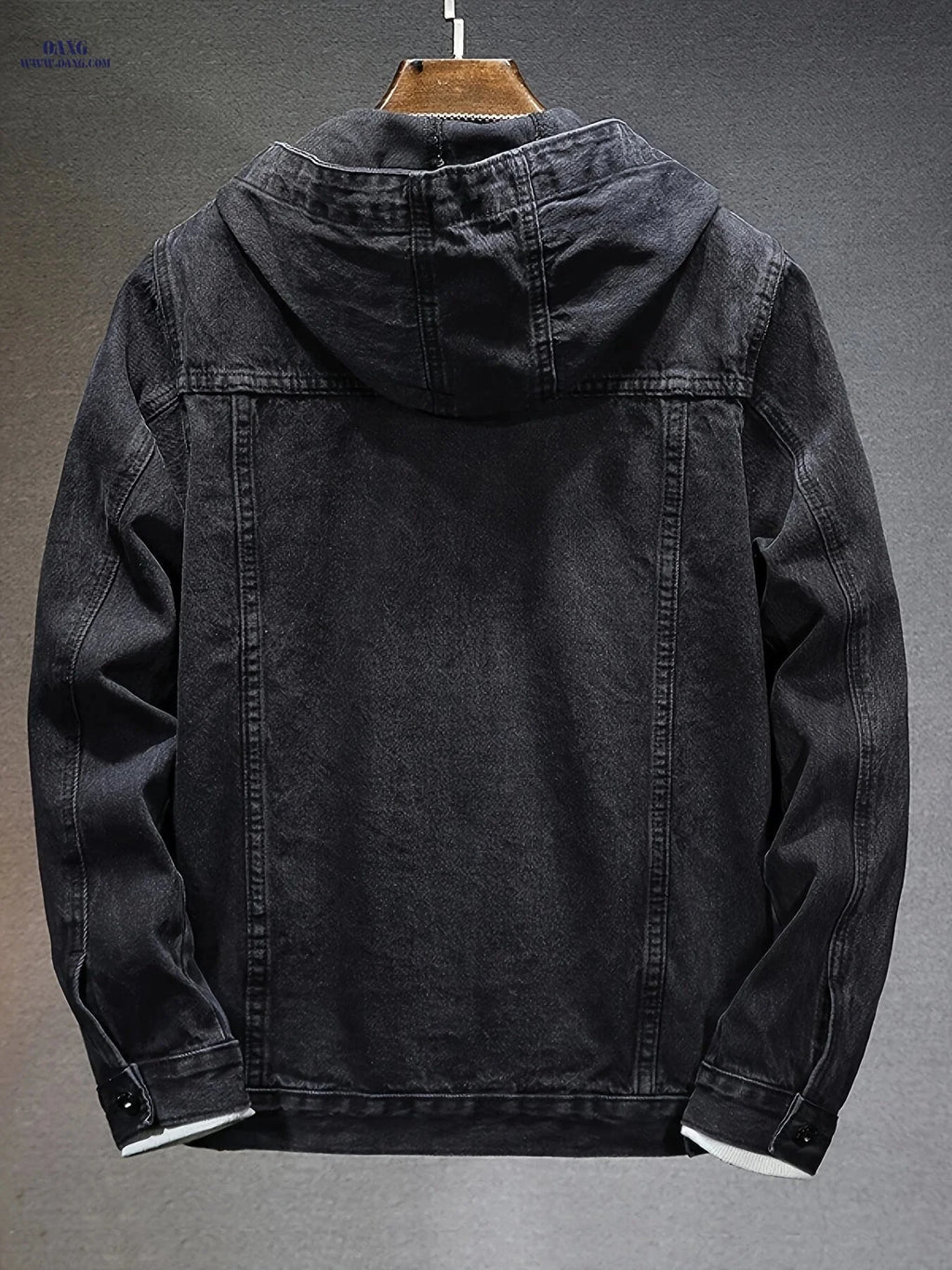 Men's Hooded Denim Jacket - Casual Fit for Autumn Style   OAXG 