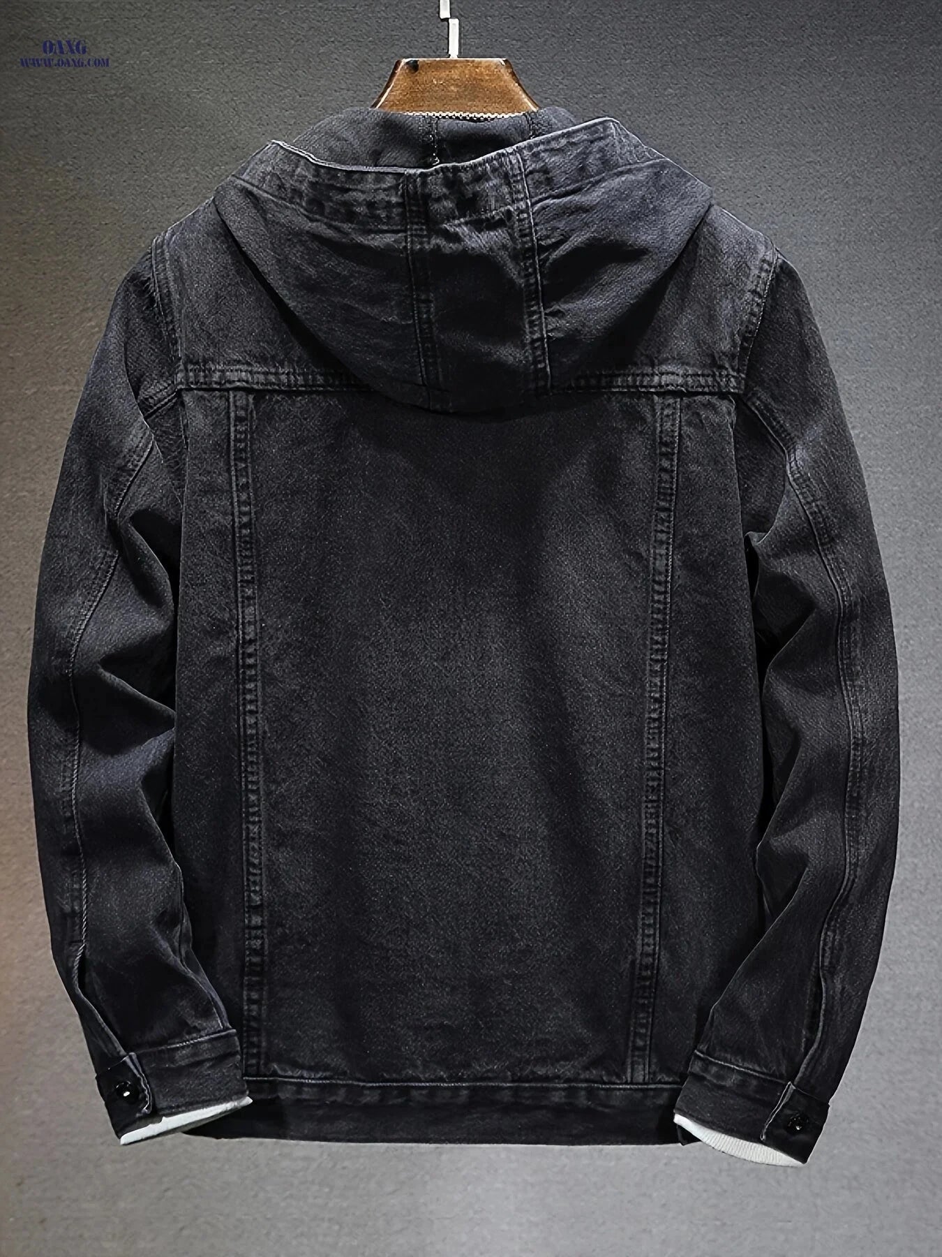 Men's Hooded Denim Jacket - Casual Fit for Autumn Style   OAXG 