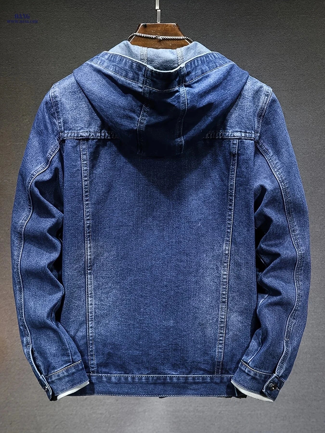 Men's Hooded Denim Jacket - Casual Fit for Autumn Style   OAXG 