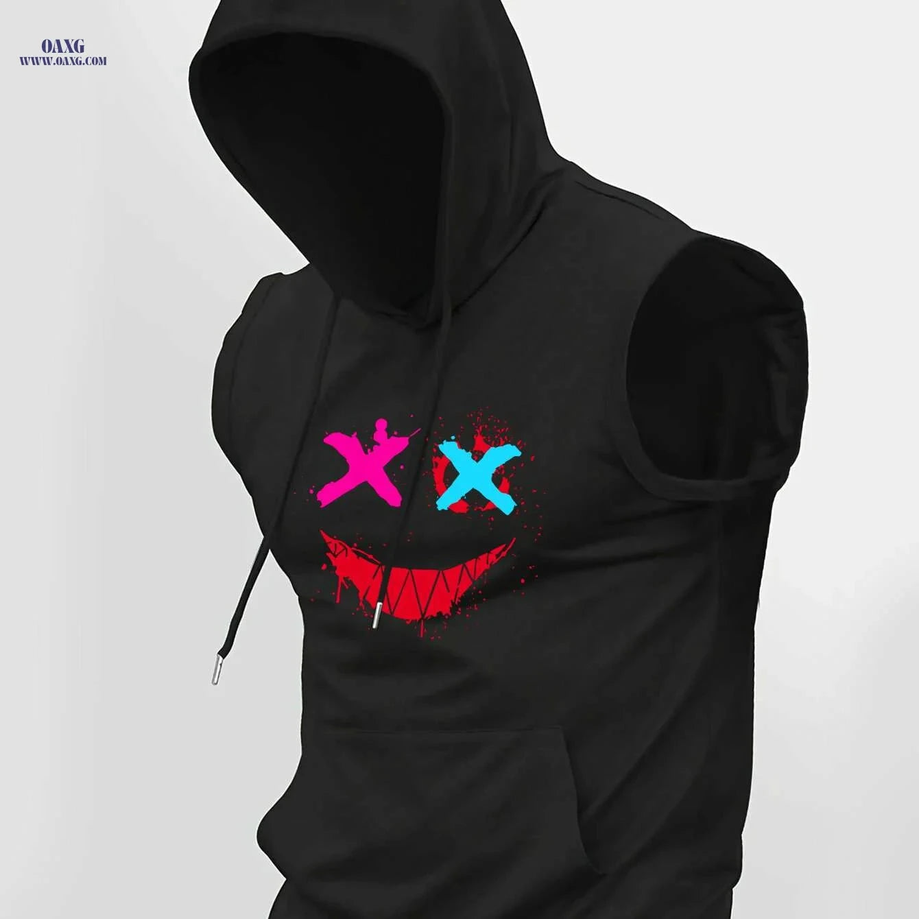 Men's Hooded Graphic Print Tank Top - Casual Sleeveless Summer Style   OAXG 