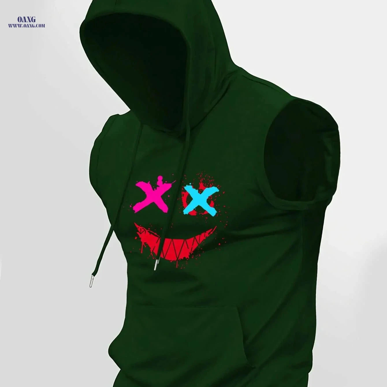 Men's Hooded Graphic Print Tank Top - Casual Sleeveless Summer Style   OAXG 