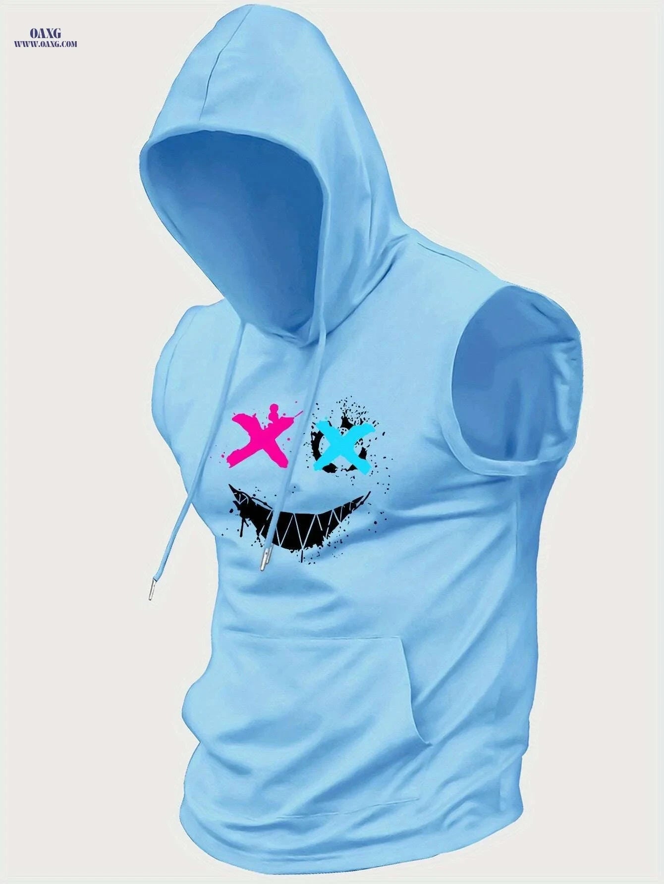 Men's Hooded Graphic Print Tank Top - Casual Sleeveless Summer Style   OAXG 