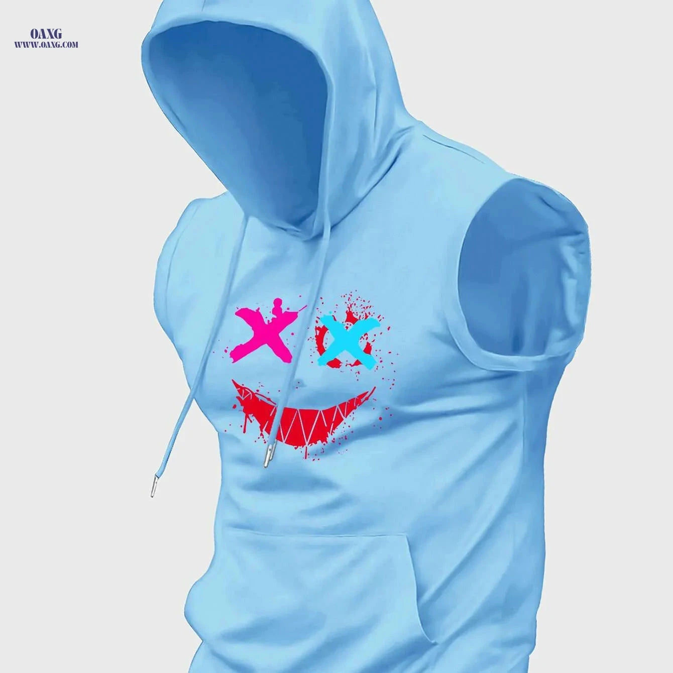 Men's Hooded Graphic Print Tank Top - Casual Sleeveless Summer Style   OAXG 
