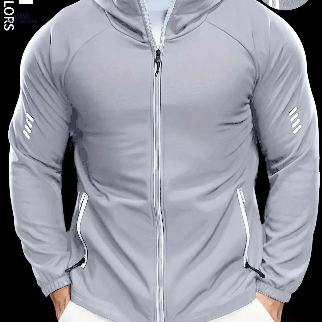Men's Hooded Jackets - Comfortable, Reflective Zippers for Sports   OAXG Black / FR S