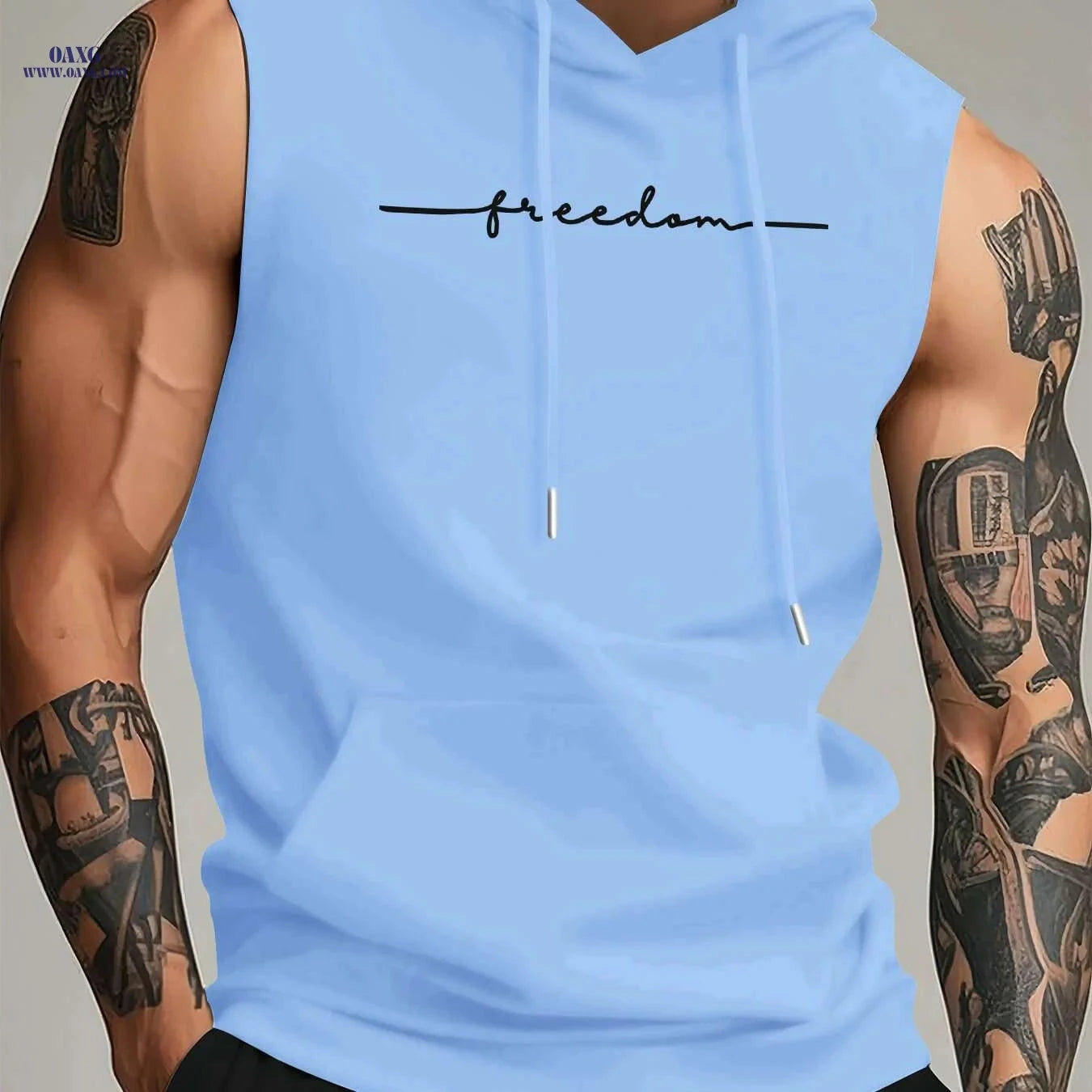 Men's Hooded Sleeveless Shirt - Lightweight Gym & Casual Summer Top   OAXG 