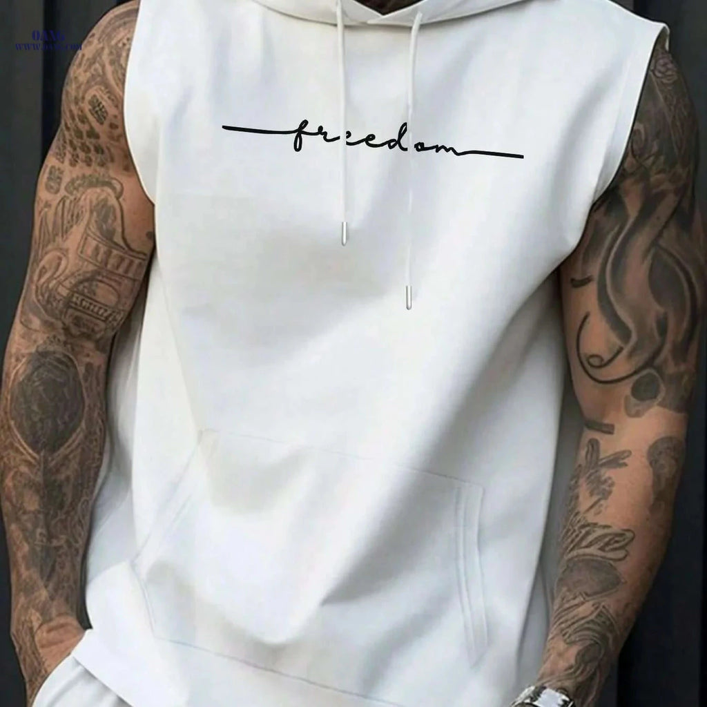 Men's Hooded Sleeveless Shirt - Lightweight Gym & Casual Summer Top   OAXG 