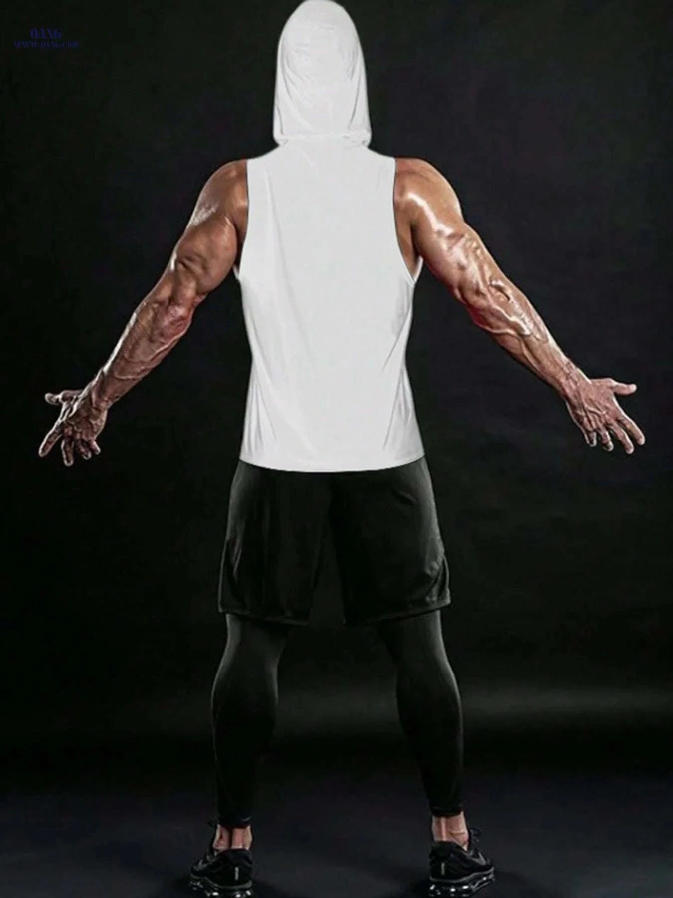 Men's Hooded Sleeveless Shirt - Lightweight Gym & Casual Summer Top   OAXG White / S