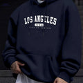 Men's Hooded Sweatshirt - Geometric Design for Casual Style   OAXG Navy Color / FR S