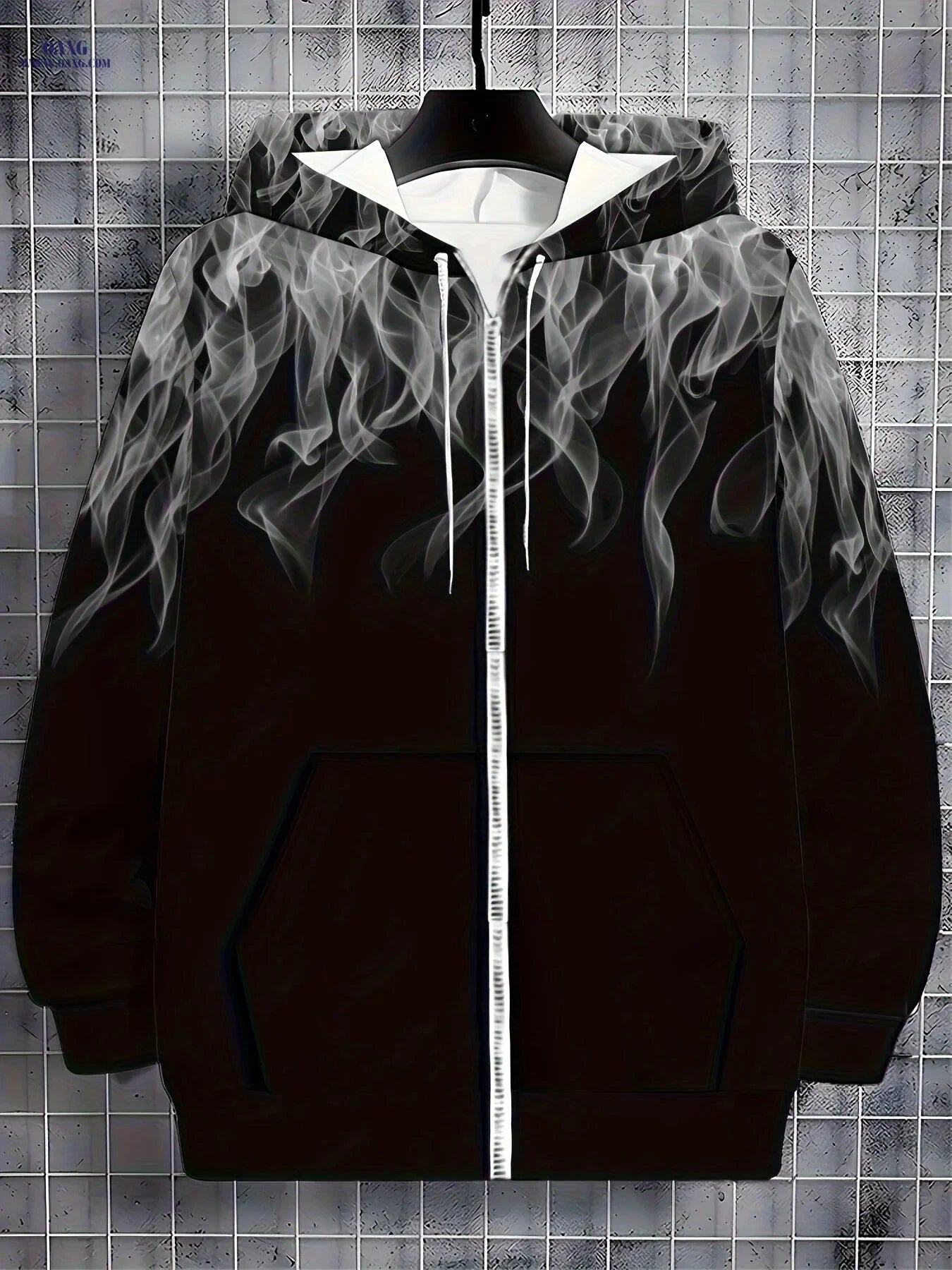 Men's Hooded Sweatshirt - Long Sleeve Zipper Casual Jacket   OAXG Black / FR M