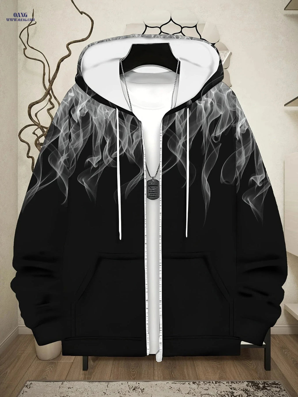 Men's Hooded Sweatshirt - Long Sleeve Zipper Casual Jacket   OAXG 