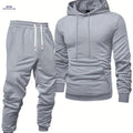 Men's Hooded Sweatshirt Set - Casual Pullover with Cuffed Pants   OAXG 