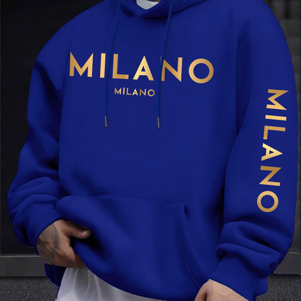 Men's Hooded Sweatshirt - Stylish Casual Design with Gradient Pattern   OAXG 