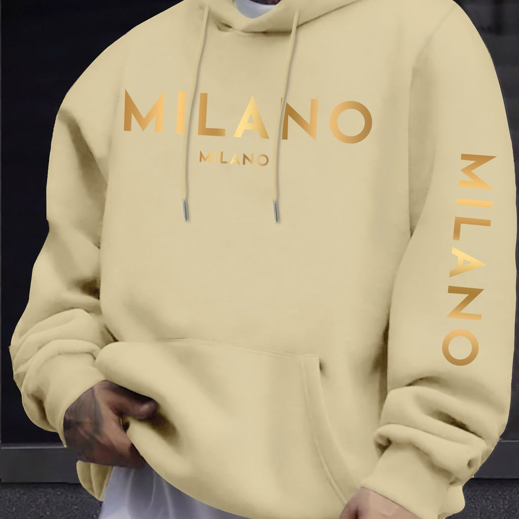 Men's Hooded Sweatshirt - Stylish Casual Design with Gradient Pattern   OAXG White / FR S