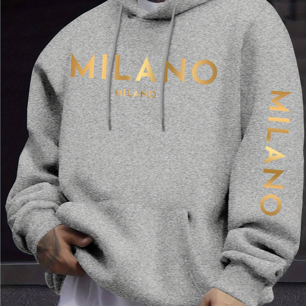 Men's Hooded Sweatshirt - Stylish Casual Design with Gradient Pattern   OAXG White / FR S