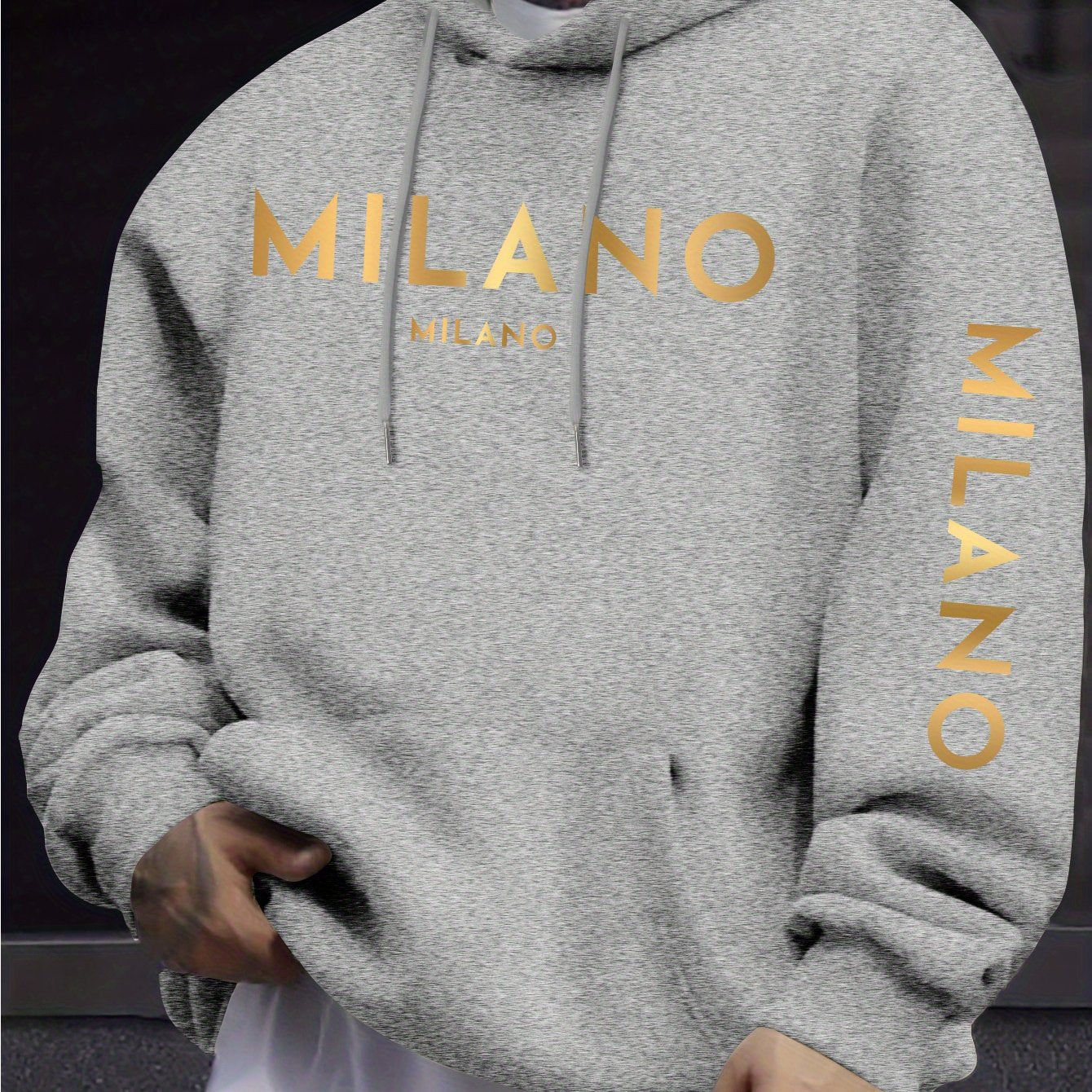 Men's Hooded Sweatshirt - Stylish Casual Design with Gradient Pattern   OAXG White / FR S